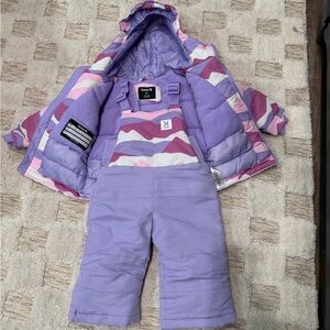 Hurley Kids Puffer Jacket and Snowsuit Snow bibs toddler - Purple and Pink